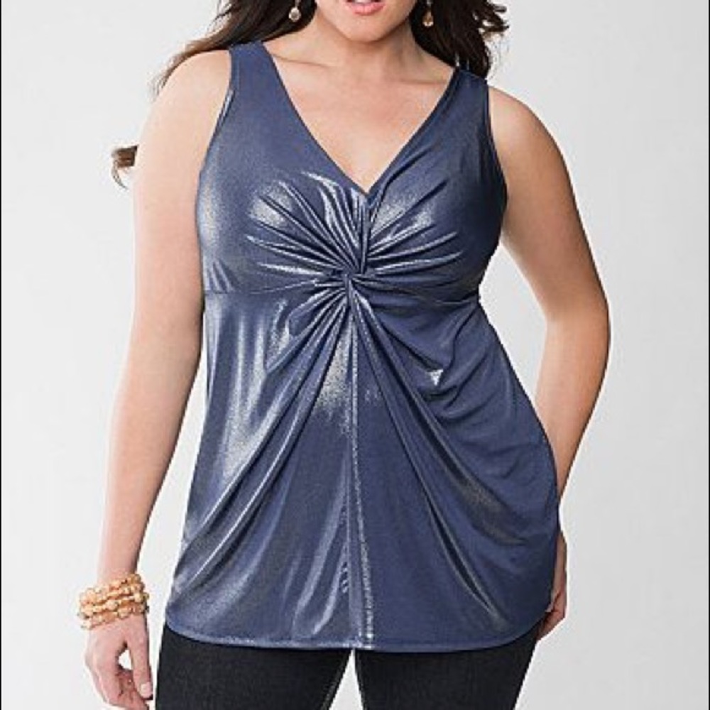 NWT Blue metallic Lane Bryant tank